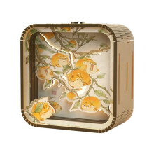Luce Notturna Regalo Tocco Della Mano Cartone Animato DIY In Legno Stereo Luci Atmosfera Regali Stagione di Laurea Persimmon-Ruyi