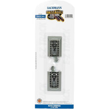 Bachmann Trains - Snap-Fit E-Z TRACK HAYES BUMPERS (2/card) - NICKEL SILVER Rail With Gray Roadbed - HO Scale