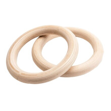 2Pcs Wooden Portable Gymnastics Rings Wood Gymnastics Rings for Home Gym Strength Training Body Pull Ups Exercise 28MM