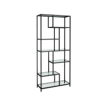 Tall Bookcase - Tempered Glass - Clear - 6 Tiers, Multi-Purpose Display and Plant Stand