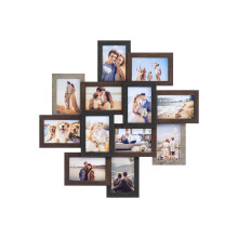 Picture Frame Collage - Clear Glass - Black - Holds 12 Photos