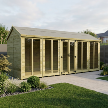 20 x 8 Apex Summer House Tanalised (Full Height Window) Fast & Free 2-5 Nationwide Delivery