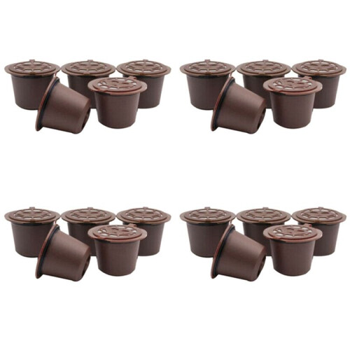 20Pcs Stainless Steel Filter Reusable Coffee Capsules for  Machines(B)