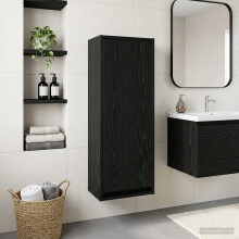 vidaXL Wall-mounted Sink Vanity Black Oak 35 x 20 x 81 cm