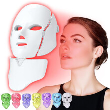 Masque de soin du visage intelligent à LED avec 7 modes et minuterie – Appareil de soin de la peau portable à lumière rouge