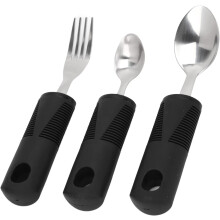 Set de tacâmuri adaptive cu greutăți – Furculiță și linguri cu mâner lat antiderapant pentru tremurul mâinilor și priză slabă