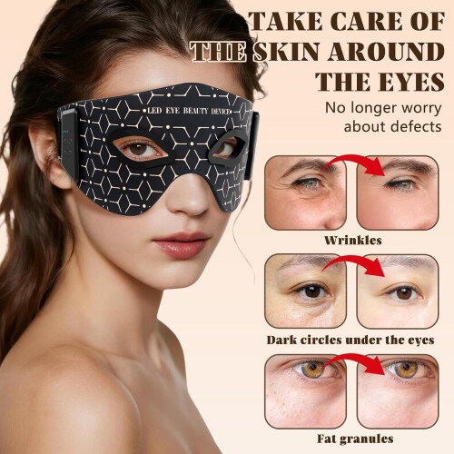 Rechargeable LED Red Light Eye Mask with Timer – 5-Mode NIR Eye Care Device for Women 1