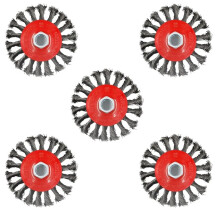 4-Zoll-Drahtbürsten für Winkelschleifer, Gedrehte Drahtbürste Aus Kohlenstoffstahl mit 5/8"-Gewindeaufnahme Zur Rostentfernung