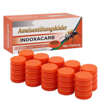 Verpakking met 40 mierenlokstations met indoxacarb, mierenvallen voor binnen en buiten.