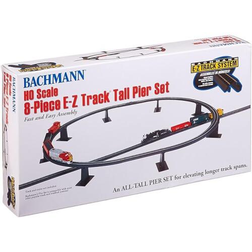 BACHMANN Bachmann Trains 8 PC. E-Z TRACK TALL PIER SET - HO Scale