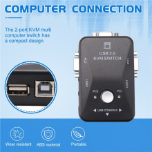 KVM- 2-Poorts VGA- USB 2.0 KVM-Muisswitcher Toetsenbord 1920X1080 Box Sharing- VGA-Splitter