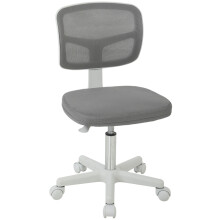 Small Office Chair without Arms, Ergonomic Swivel Mesh Desk Chair with Curved Back, Dark Grey