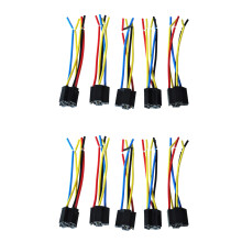 10 Pcs 5 Pin Wires Cable Relay Socket Harness Connector 12V for Car Auto