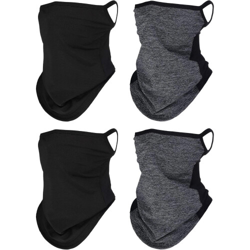 Cycling Neck Gaiter with Ear Loops 4 Pcs