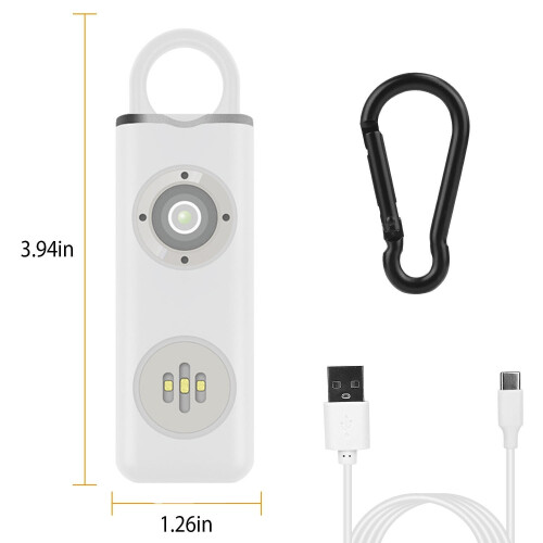 Personal Safety Alarm 130dB Rechargeable with LED Flashlight