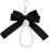 Black Pearl Chain Bow Keychain for Women White Pearl 1