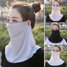 Women's floral chiffon sun protection neck gaiter