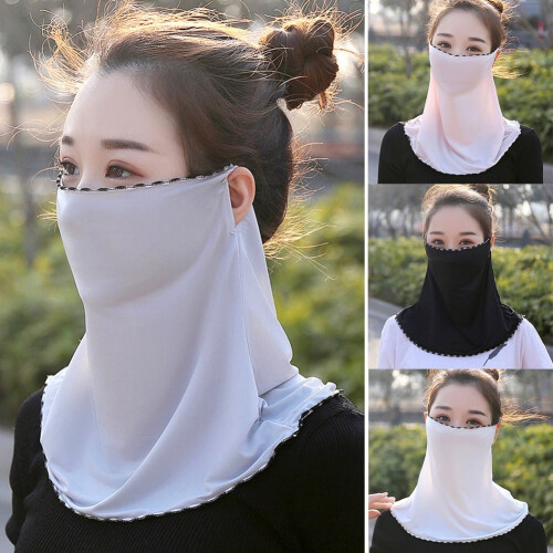Women's floral chiffon sun protection neck gaiter