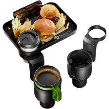 Car Cup Holder Expander with Detachable Tray 2-Pack