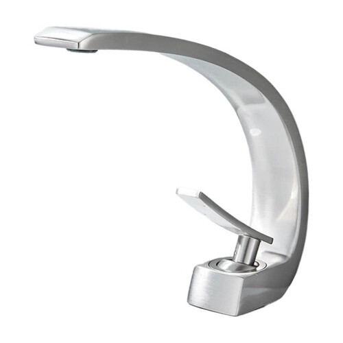 Basin Sink Faucet Hot Cold Single Hole Deck Mount