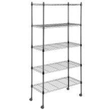Wire Storage Shelves 5-Tier 24x14x59 Inch Rolling Unit with