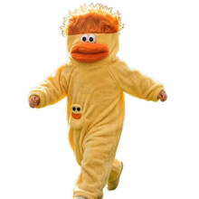 (Yellow, 2 codes) Funny Big Mouth Monster Fleece Onesie Pajama, Full Body Jumpsuit Indoor Outdoor Loungewear