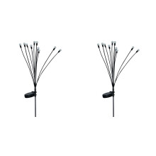 2X Solar Garden Lights 10 LED Firefly Outdoor Waterproof Decoration for Patio Pathway RGB Colorful