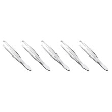 5X Silver Tone Slanted Flat Tip Metal Hair Eyebrow Tweezer Cosmetic Tool for Lady