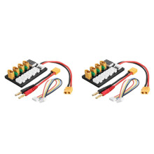 2X 4CH Parallel Charging Board XT60 Banana Plug Connector for ISDT D2 Q6 SC-608 SC-620 Imax B6 Charger LiPo Battery