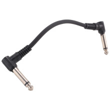 6 X Elektrische Gitaarkabels 6 Inch 1/4 Haaks Effectpedaal Patchkabel Zwart