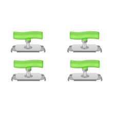 4X Müheloser Dosenöffner für Gläser, Flaschenöffner für Senioren, Leicht zu Öffnender Deckelöffner, Verstellbarer Griff, Edelstahl, Grün