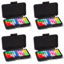 4X 200 Challenges IQ 3D Puzzle Board Game Classic Pyramid Plate Pearl Logical Mind for Children Pyramid Beads