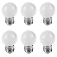 6X E27 LED Light White Bulb Plastic Bulb (0.5W Power, White)