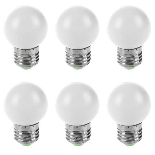 6X E27 LED Light White Bulb Plastic Bulb (0.5W Power, White)