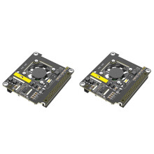 2X PoE HAT for Raspberry Pi 5 with Cooling Fan/Computer Module 5, with Automatic Discoloration LED Light