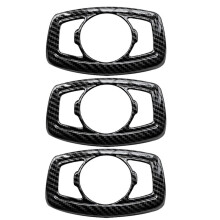 3X Carbon Fiber Headlight Lamp Cover Trim Control Button Frame for Ranger / Everest 2015-2021 Accessories