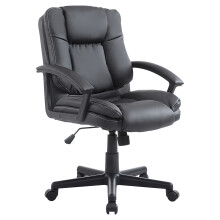 Office Chair, Computer Desk Chair, Mid Back Executive Chair with Adjustable Height and Swivel Rolling Wheels for Home Study, Black