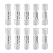 10 Pcs 1000 VDC Fuse Solar PV Explosion-proof Fuse Silver - 20A