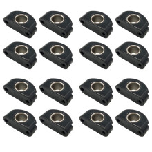 Marine Boat Fairlead Svart Nylon Bullseyes 12 mm 1/2Tum ROSTFRITT STÅlINSTÄlLNING, Remskiva för Båtar, 16st