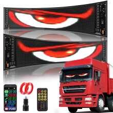 Smart LED Devil Eyes Window Display Light 2 Pack, Flexible Programmable LED Screen with App Remote Control, Custom Graphics & Text for Car Truck SUV