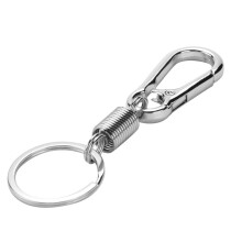 5X Sturdy Carabiner Key Chain Key Ring Polished Key Chain Spring Key Chain Business Waist Key Chain, Silver