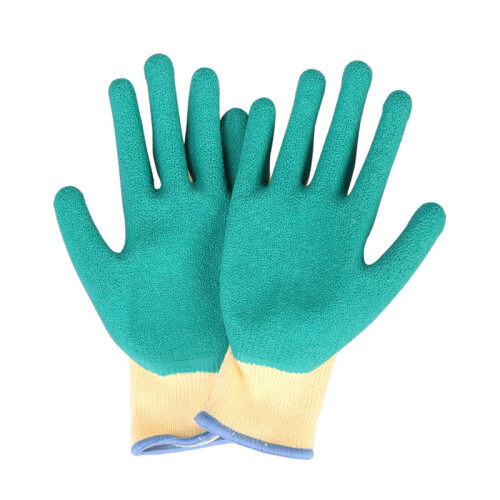 Men's Polyester Latex Crinkle Rubber Work Gloves 10 Pairs