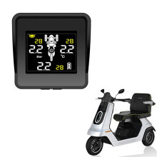 2X System de Monitoramento de PressãO Dos Pneus Sem Fio Solar para Motocicleta TPMS Monitor de PressãO Dos Pneus Display LCD 3 Sensores Externos