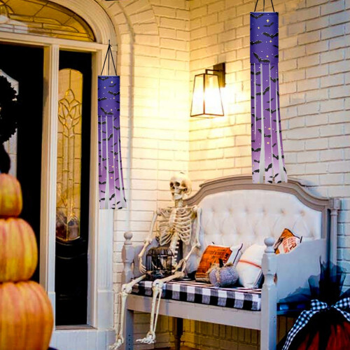 Galaxy Bats Windsock Outdoor Halloween Decoration 2 PCS 1