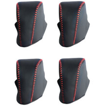 4X Hand Sewing Leather Gear Shift Lever Knob Cover Fit Hand Brake Cover,Gear Shift Lever Cover,for Feidu