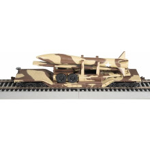Bachmann Trains - 52' Center Depressed Flat Car - Desert Camouflage with Missile - HO Scale