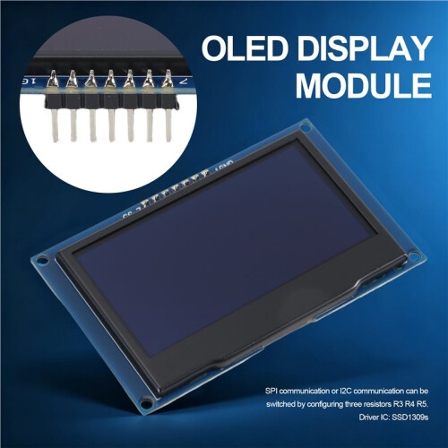MóDulo de ExibiçãO OLED de 2,42 Polegadas 12864 128X64 IIC I2C SPI Tela LCD Serial para C51 STM32 SSD1309 (Fonte Branca)