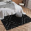 Boho Moroccan Cotton Rug 4'x6' Black and White 4
