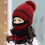 Baseball Cap Windproof Knit Hat Set Red 2