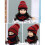 Baseball Cap Windproof Knit Hat Set Red 4